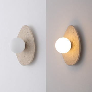 Tivoli 12" Modern Minimalist 1-Light Ovoid Travertine LED Wall Sconce